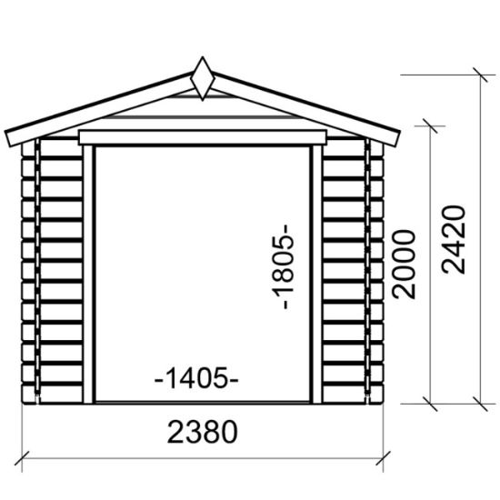 KUĆICA DRVENA BORNEO 2.2x2.2m 28mm