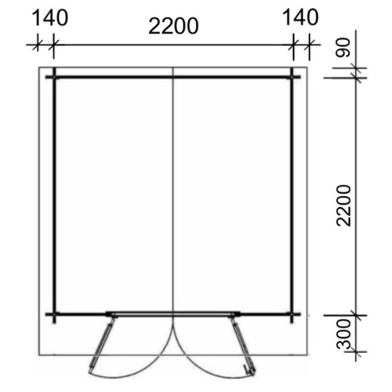 KUĆICA DRVENA BORNEO 2.2x2.2m 28mm