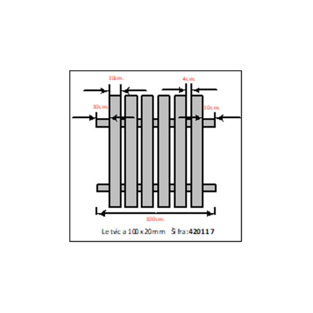 LETVICA PVC 100X20MM – DUŽINA 2M