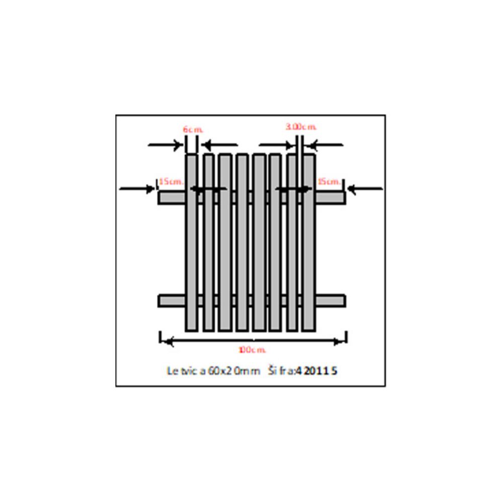 LETVICA PVC 60X20MM – DUŽINA 2M