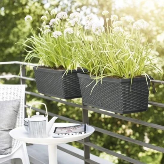 DRŽAČI ZA ŽARDINJERE METALNI 25 x 21 cm ANTRACIT