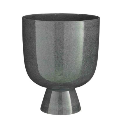 SAKSIJA NA POSTOLJU SIVA JAMES OKRUGLA - H30XD25CM