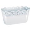 SAKSIJA ČIPKA LACE OVALNA  FI 28.5CM BELA - 1