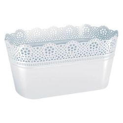 SAKSIJA ČIPKA LACE OVALNA  FI 28.5CM BELA