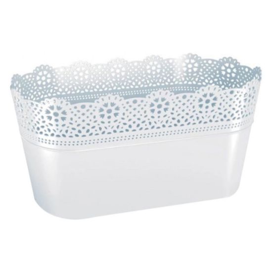 SAKSIJA ČIPKA LACE OVALNA  FI 28.5CM BELA