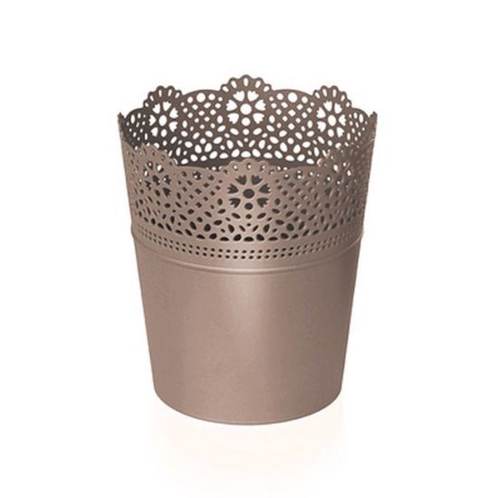 SAKSIJA ČIPKA  LACE OKRUGLA FI 14CM MOCCA