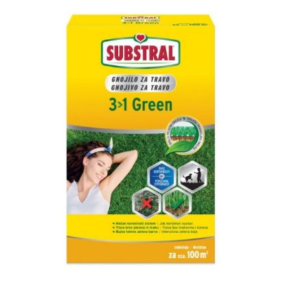 ĐUBRIVO ZA TRAVU 3 U 1 GREEN, SUBSTRAL, 2 KG