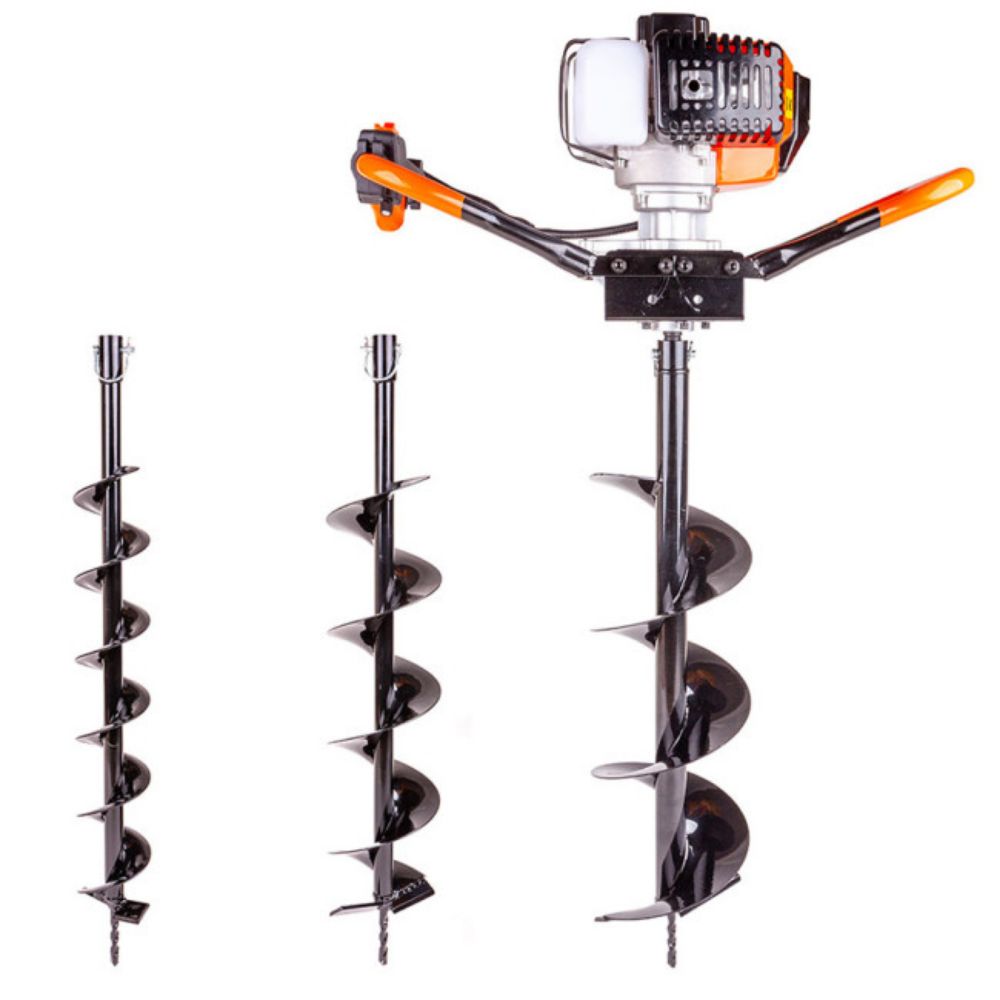 BUŠAČ RUPA ZA ZEMLJU MOTORNI 52CM3 2KS BURGIJE SET 100-150-200MM ADK GTD5202