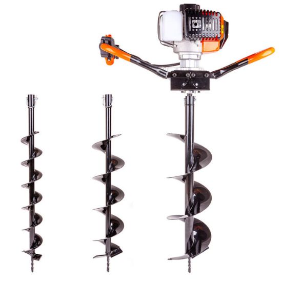 BUŠAČ RUPA ZA ZEMLJU MOTORNI 52CM3 2KS BURGIJE SET 100-150-200MM ADK GTD5202
