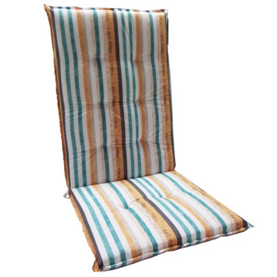 JASTUK ZA STOLICU VISOKI NASLON 120X50X5CM,PRUGE OKER/ZEL.
