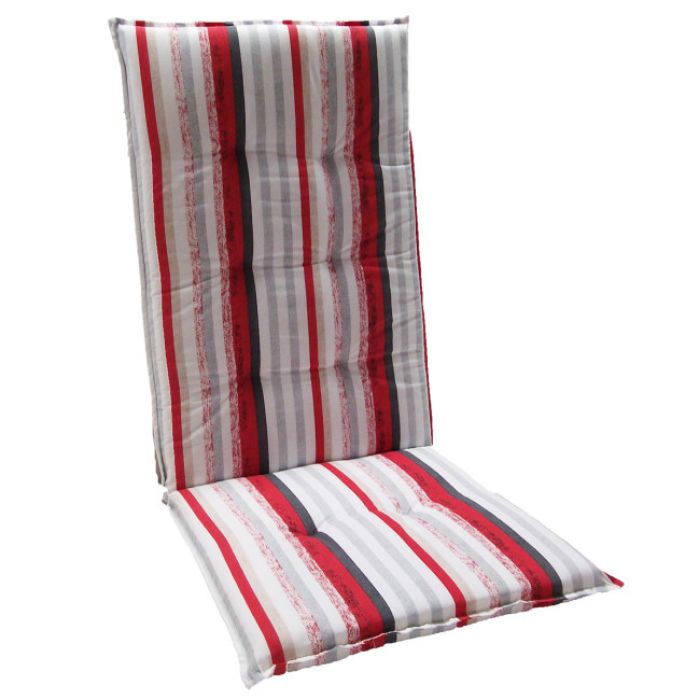 JASTUK ZA STOLICU VISOKI NASLON 120X50X5CM,PRUGE BORDO/SIVI