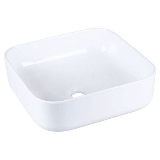 LAVABO ČETVRTASTI KERAMIČKI GUIDO 40 × 39.5 × 14 cm BELI KOMPAKTNI