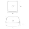 LAVABO ČETVRTASTI KERAMIČKI GUIDO 40 × 39.5 × 14 cm BELI KOMPAKTNI - 3