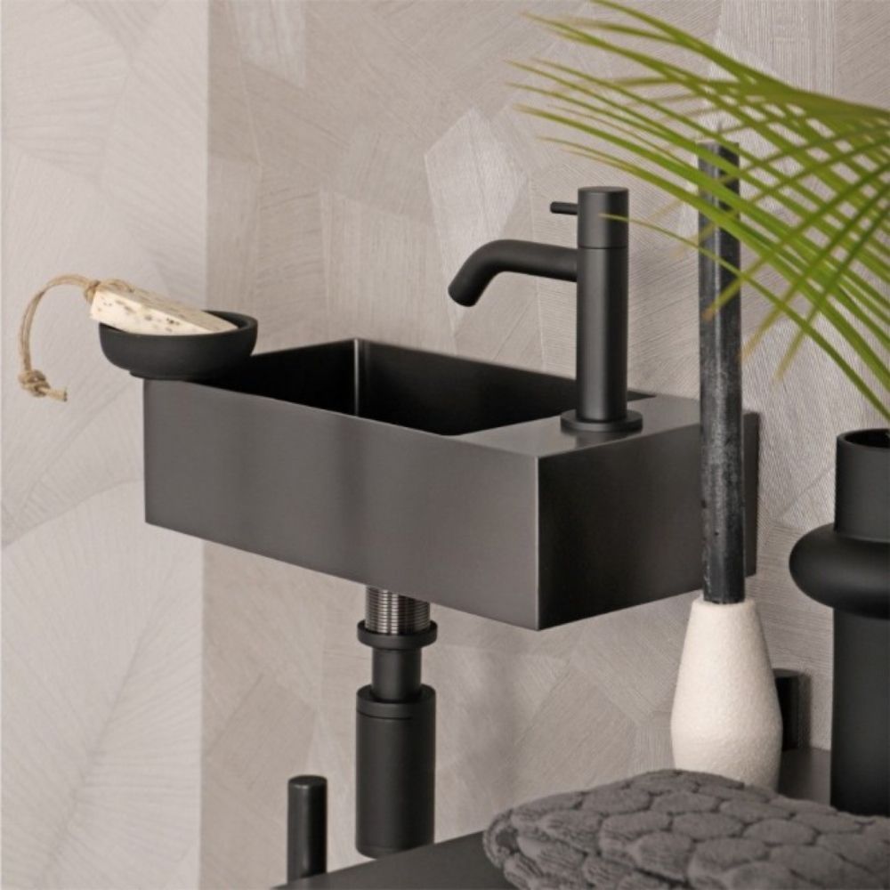 SIFON SET ZA LAVABO MAT CRNI