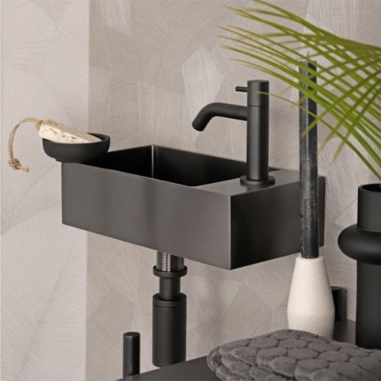 SIFON SET ZA LAVABO MAT CRNI