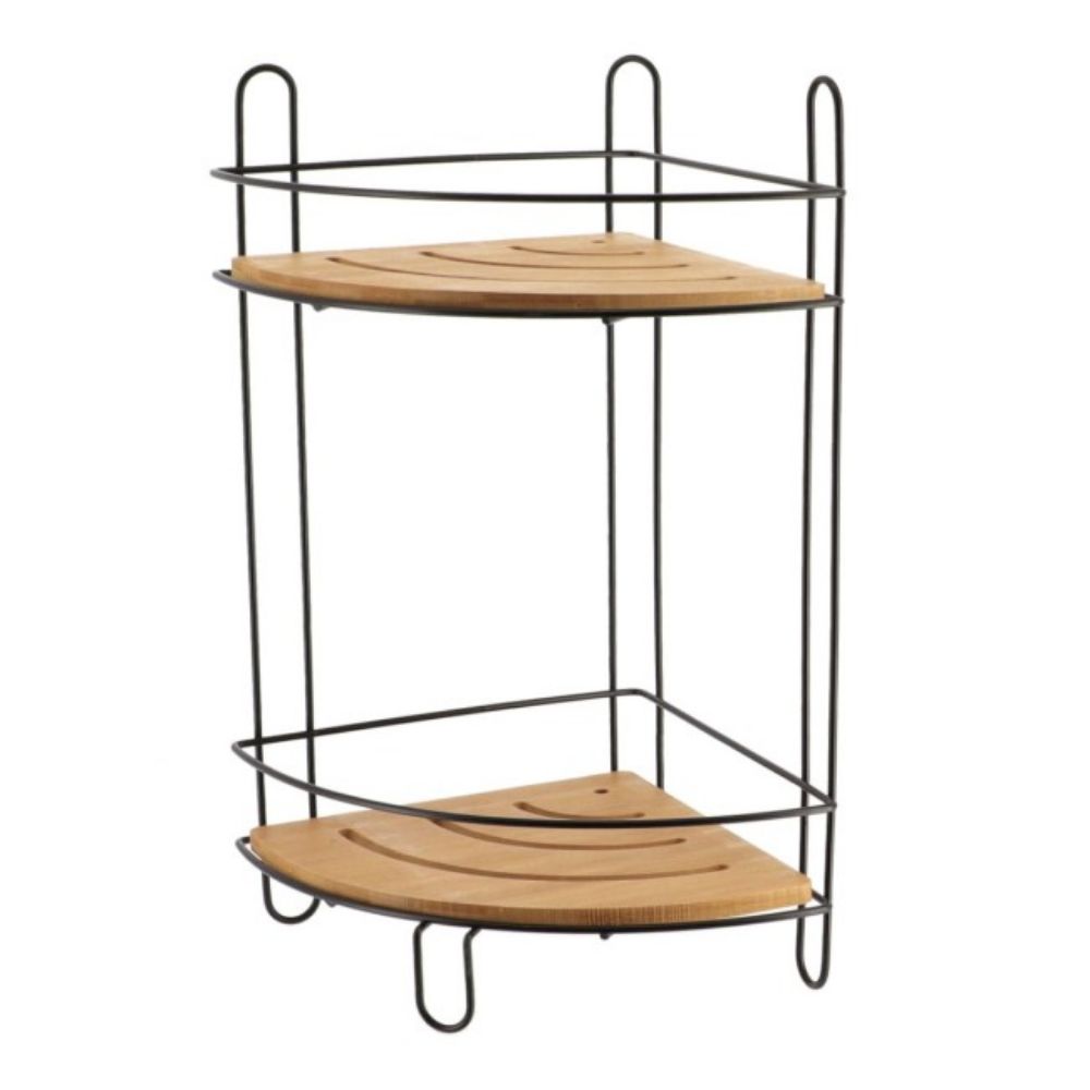 POLICA UGAONA  36,5X19,5X19,5 CM MDF/BAMBUS CRNA