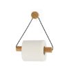 DRŽAČ TOALET PAPIRA SAMOLEPLJIVI 19X18.3X4 CM BAMBUS/CRNA - 2