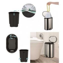 KANTA KUPATILSKA 6 L SOFT CLOSE 24X22,3X32 I WC ČETKA SILIKONSKA 11,6X8X53 INOX