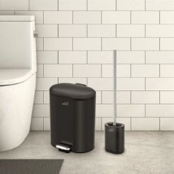 KANTA KUPATILSKA 6 L SOFT CLOSE 24X22,3X32 I WC ČETKA SILIKONSKA 11,6X8X53 CRNA