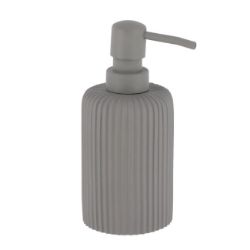 DOZER ZA SAPUN OKRUGLI SA PRUGAMA 230ML POLIRESIN SIVA TENDANCE