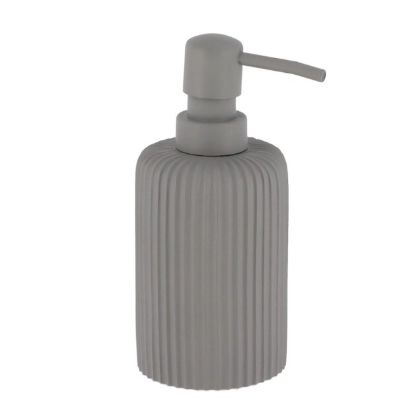 DOZER ZA SAPUN OKRUGLI SA PRUGAMA 230ML POLIRESIN SIVA TENDANCE