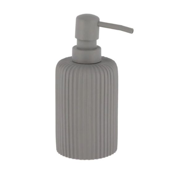 DOZER ZA SAPUN OKRUGLI SA PRUGAMA 230ML POLIRESIN SIVA TENDANCE