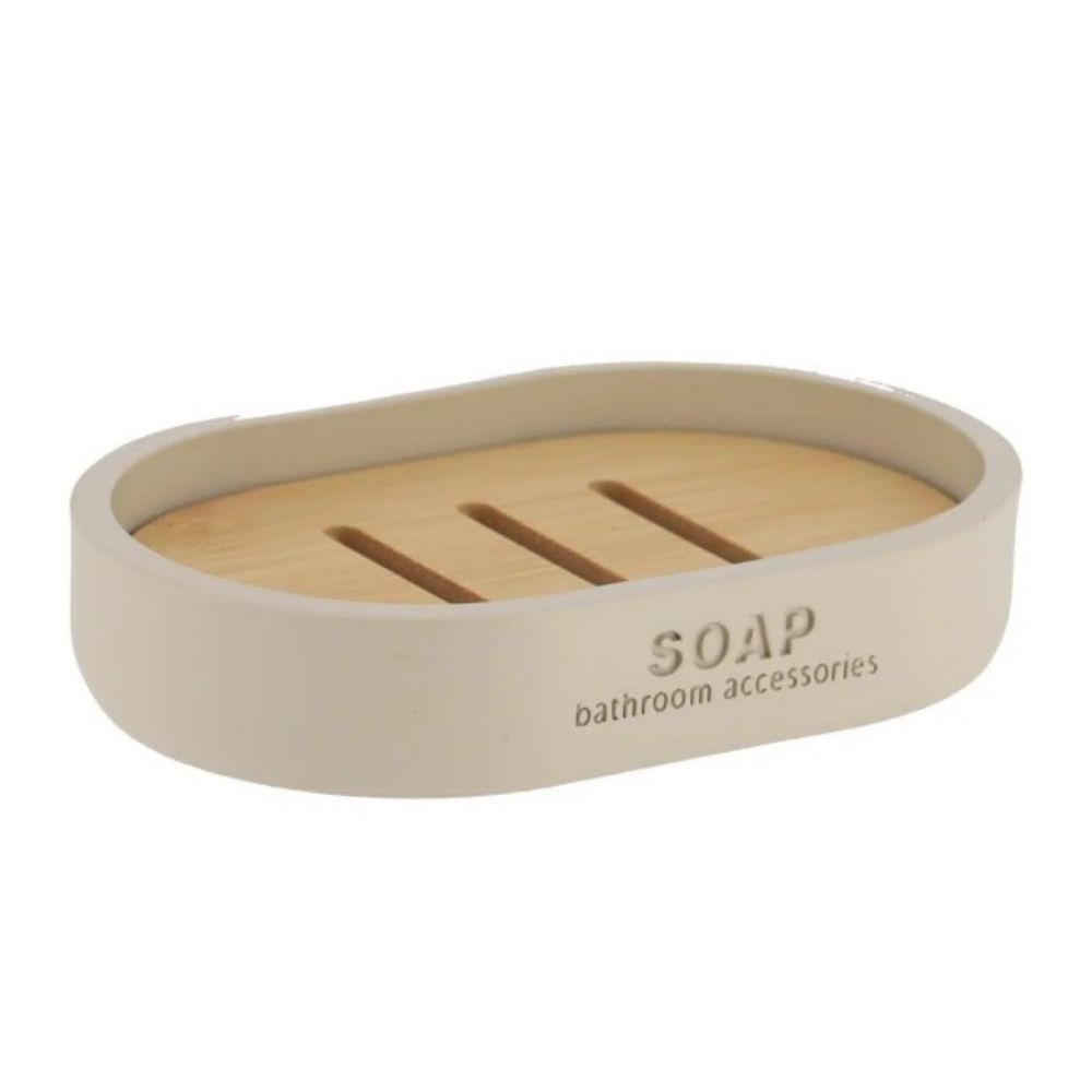 DRŽAC SAPUNA 2.3X12.3X8.3 CM POLIRESIN BAMBUS/BEŽ TENDANCE