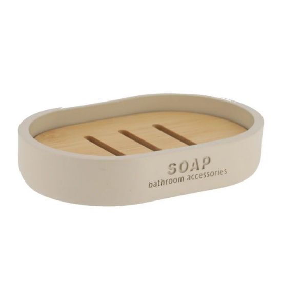 DRŽAC SAPUNA 2.3X12.3X8.3 CM POLIRESIN BAMBUS/BEŽ TENDANCE