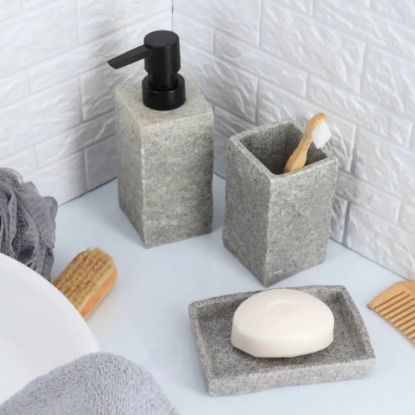 Slika ČASA ZA ČETKICE 10,5X6,3X6,3 CM POLIRESIN  SIVA TENDANCE