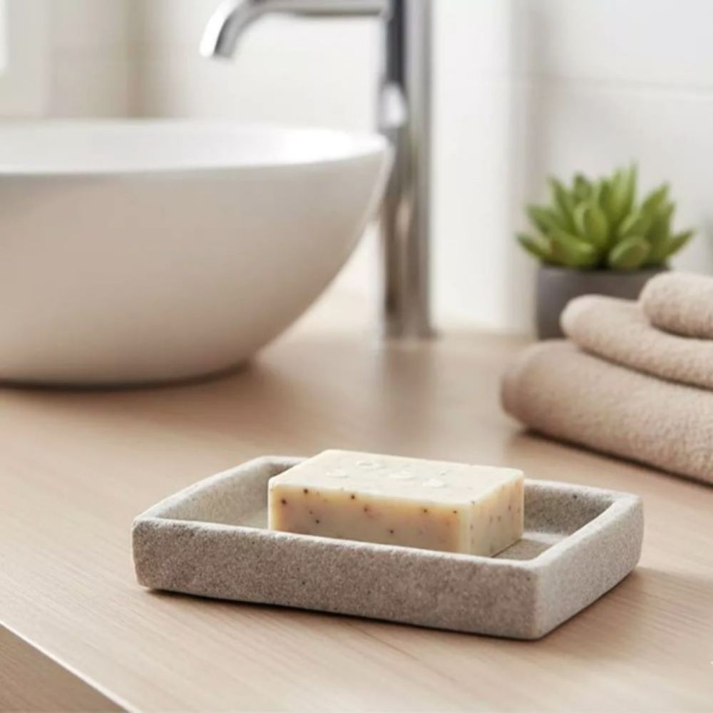 POSUDA ZA SAPUN 2X13X9 CM POLIRESIN SIVA TENDANCE