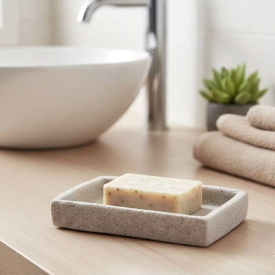 POSUDA ZA SAPUN 2X13X9 CM POLIRESIN SIVA TENDANCE