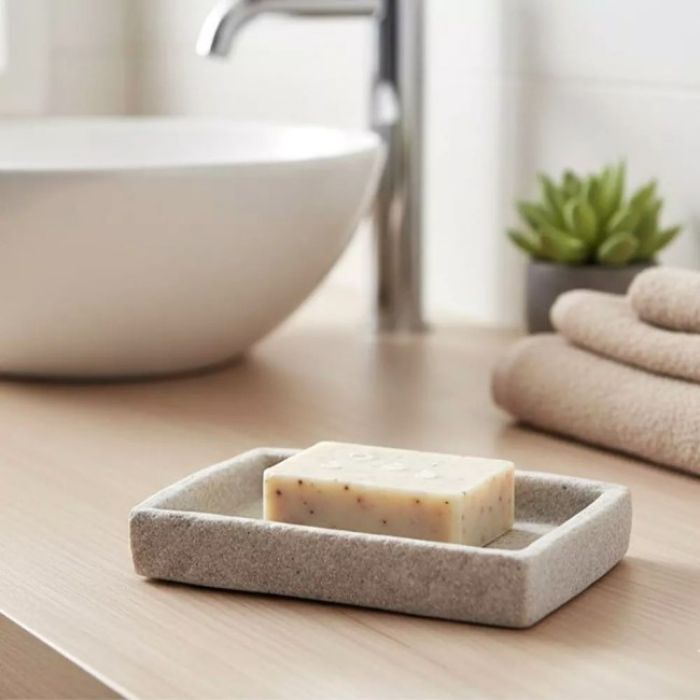 POSUDA ZA SAPUN 2X13X9 CM POLIRESIN SIVA TENDANCE