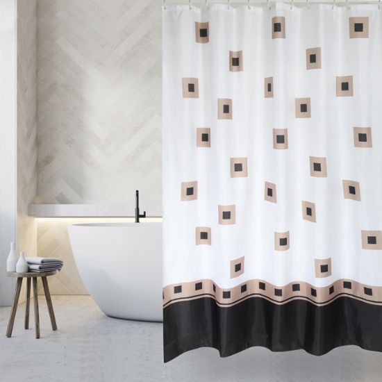 ZAVESA ZA KADU TEKSTIL KVADRAT CRNO BEZ 180X200