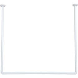 DRŽAČ ZAVESE ZA KADU 80X80X80 CM ALUMINIJUM BELA TENDANCE
