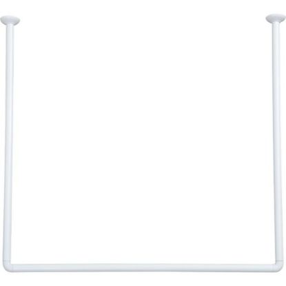 DRŽAČ ZAVESE ZA KADU 80X80X80 CM ALUMINIJUM BELA TENDANCE