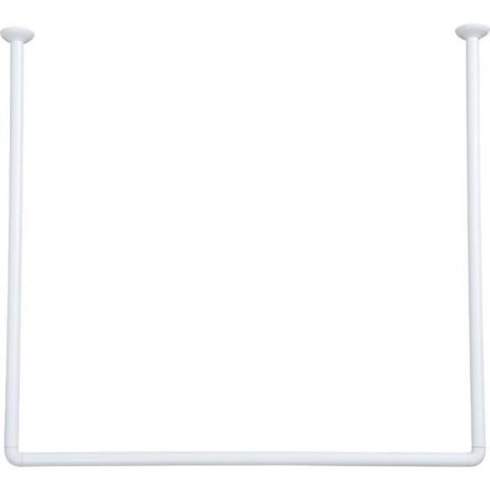 DRŽAČ ZAVESE ZA KADU 80X80X80 CM ALUMINIJUM BELA TENDANCE