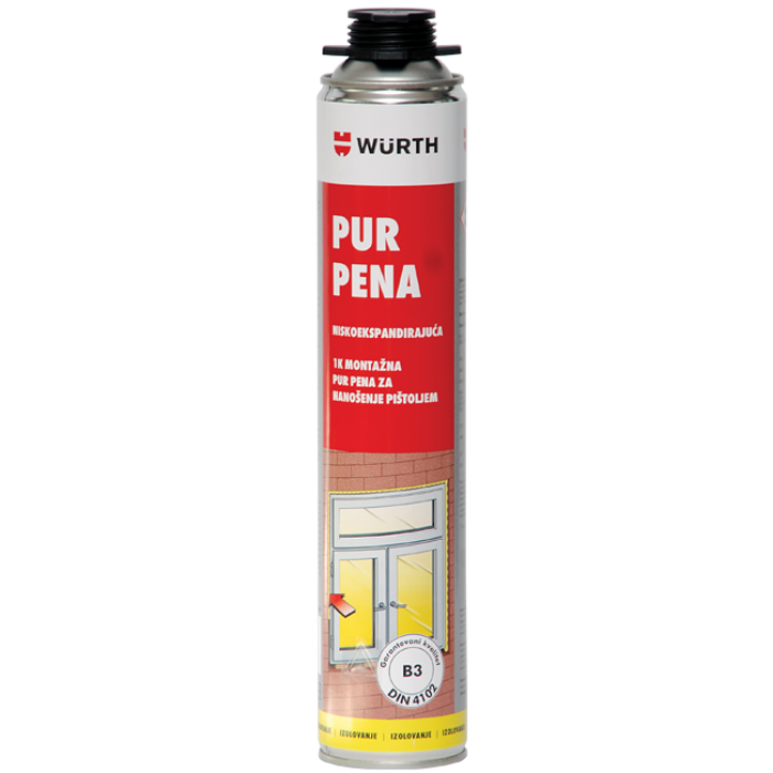 PUR PENA MONTAŽNA PIŠTOLJSKA 750ML WURTH