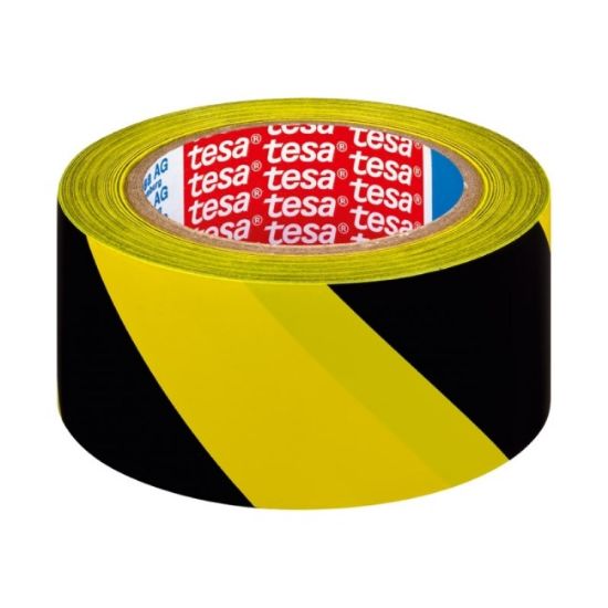 TRAKA ZA OBELEŽAVANJE PODOVA CRNO-ŽUTA 33M 50MM TESA