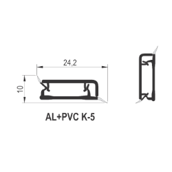 PROFIL DIHT K5, AL+PVC L=3m