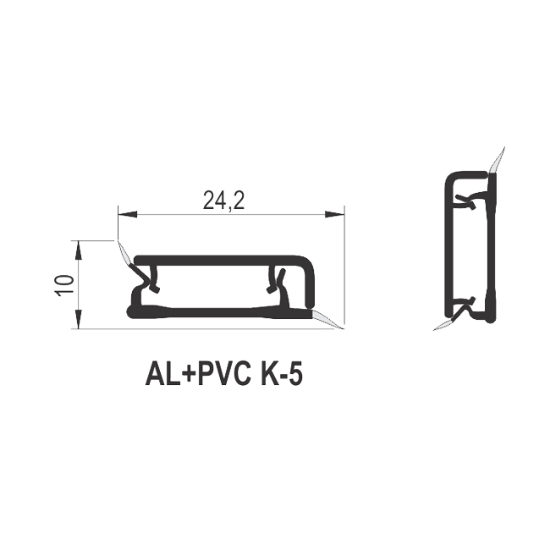 PROFIL DIHT K5, AL+PVC L=3m