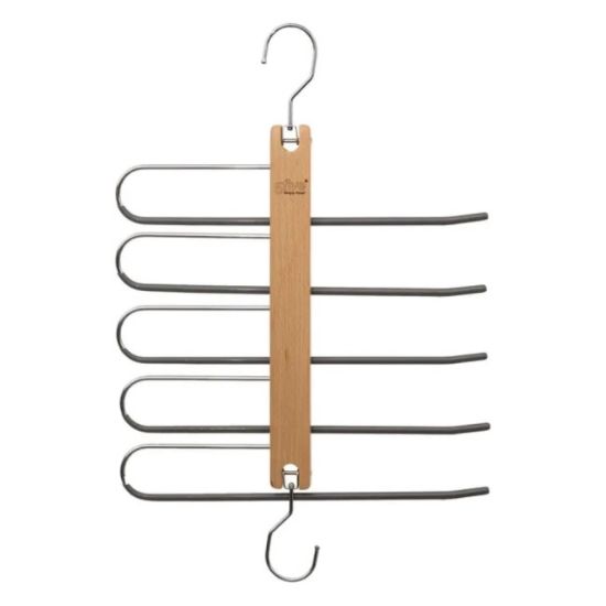 VEŠALICA ZA 5 PARI PANTALONA 32,5X1,2X484 DRVO METAL FIVE