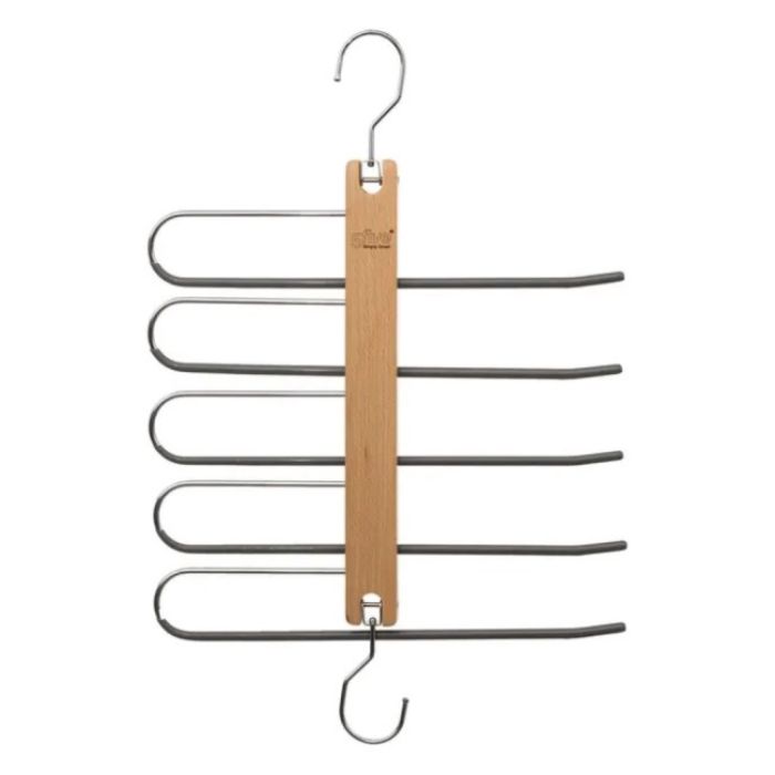 VEŠALICA ZA 5 PARI PANTALONA 32,5X1,2X484 DRVO METAL FIVE
