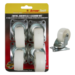 TOČKICI SET ZA NAMESTAJ  50mm  4kom.  BELI  NOSIV.PO TOČKU 25KG