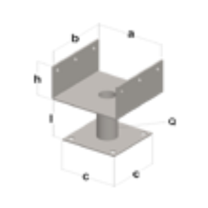 STOPA ZA GREDE TIP U/II 100X100X60X80X3X30