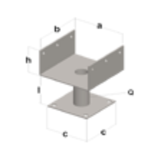 STOPA ZA GREDE TIP U/II 100X100X60X80X3X30