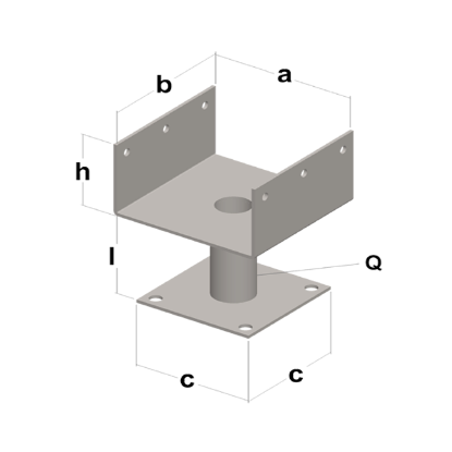 STOPA ZA GREDE TIP U/II 120X120X60X80X3X30