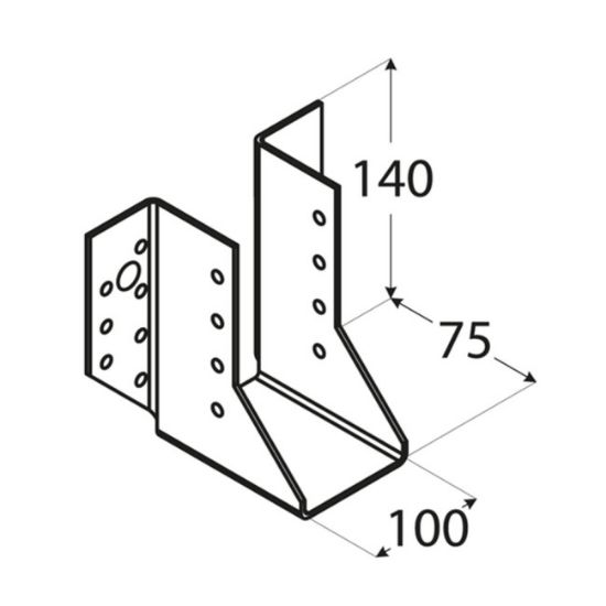 NOSAČ GREDE 100 X140 X 75 X 2mm