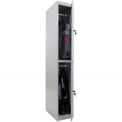 Slika ORMAN METALNI VERTIKALNI 183x30x50CM 2 PREGRADE SIVI
