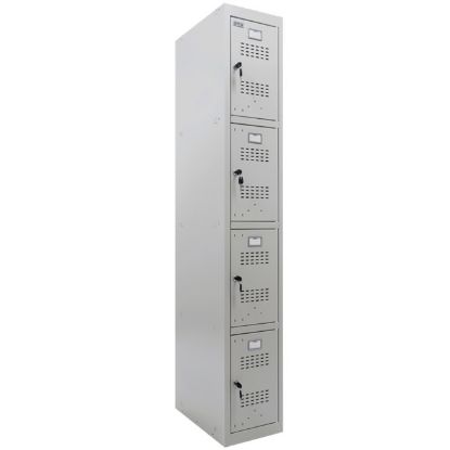 ORMAN METALNI VERTIKALNI 183x30x50CM 4 PREGRADE SIVI