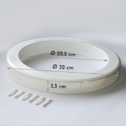 Slika OKNO ZA OTVOR NA VRATIMA 25.5cm BELA BEZ STAKLA